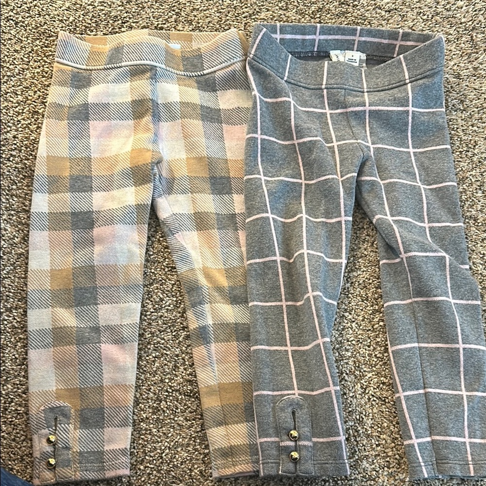 NWOT Plaid and Checkered Kids Leggings Set